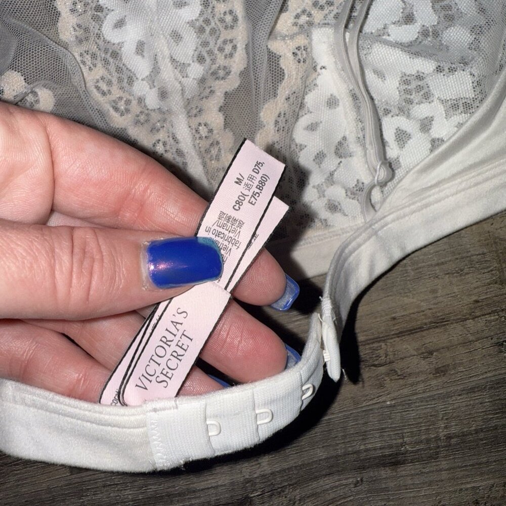 Victoria’s‎ Secret Pink and White Body by Victoria Lace Bralette Size medium - Picture 4 of 4